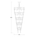 Lampa wisząca elegancki żyrandol szklany 2m LUXE Złoty E14 19002/40-GLD Zuma Line