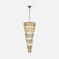 Lampa wisząca elegancki żyrandol szklany 2m LUXE Złoty E14 19002/40-GLD Zuma Line