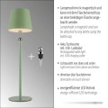 Lampka stołowa BOTERIA zielona LED przenośna ładowana USB 19251-43 Just Light