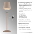 Lampka stołowa BOTERIA piaskowa LED przenośna ładowana USB IP54 19251-39 Just Light
